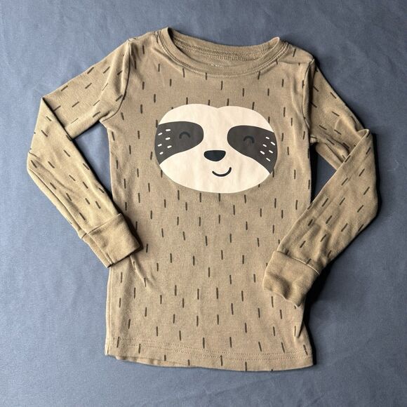 Old Navy Unisex Size 5T Smiling Sloth long-sleeve Tee Snug-fitting - Picture 1 of 7